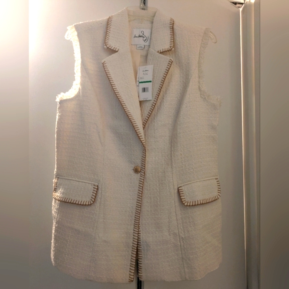 🆕 NWT Sam Edelman "Frankie" cream tweed vest/sleeveless jackets